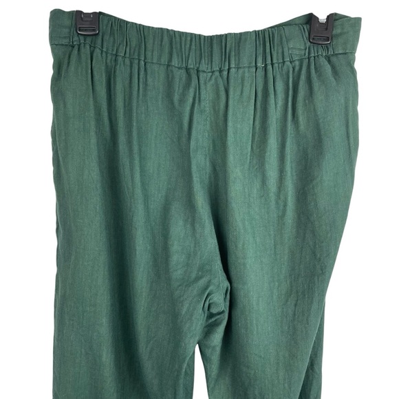 Babaton | Dark Green Linen Blend Ankle Pants - Picture 5 of 8